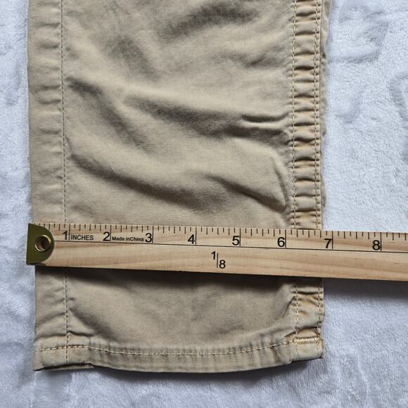 True Religion Jeans Cropped Tan Beige Women Size 29 (32x23) Lisa Flap Pockets - Picture 5 of 11